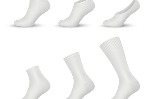 White Pair Of Socks In Different Shapes