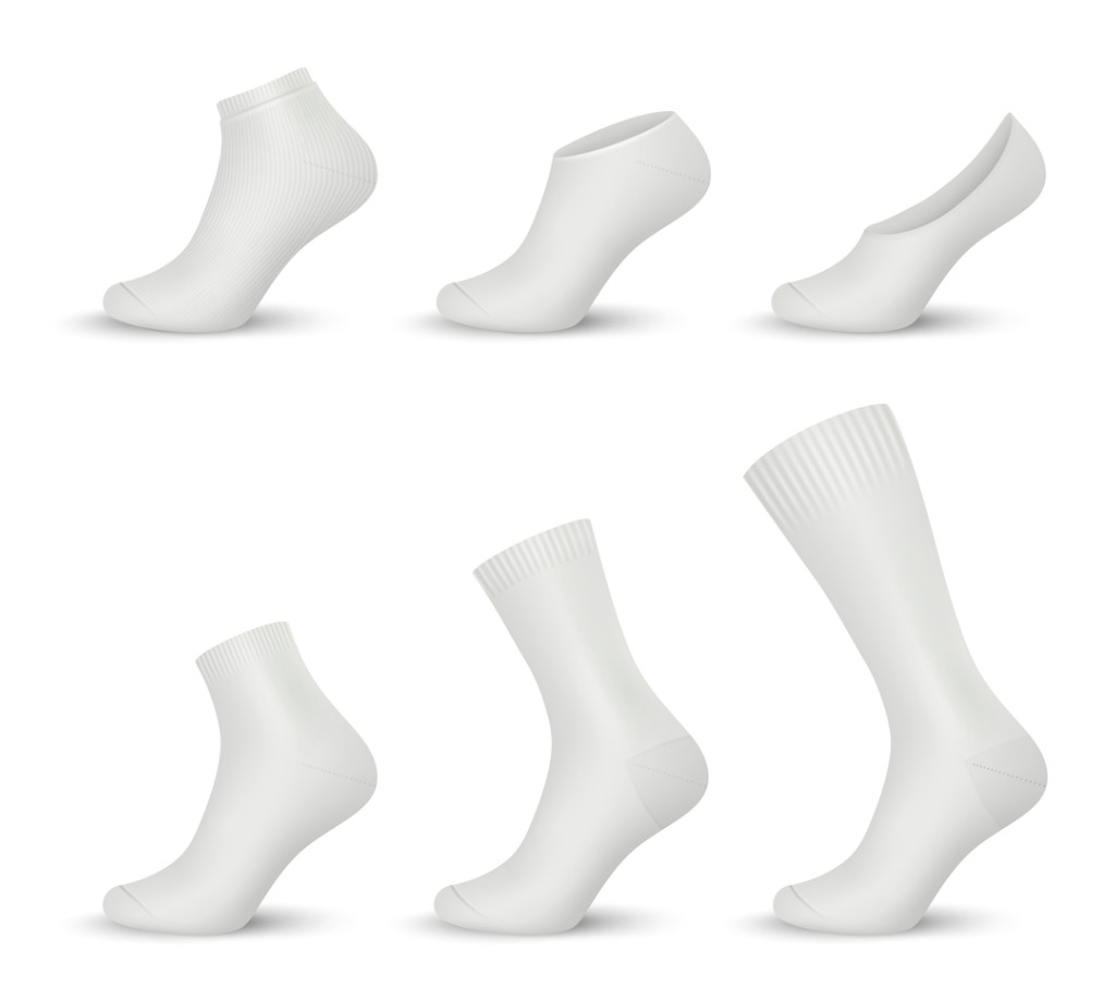 White Pair Of Socks In Different Shapes
